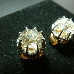 Dormilonas oro blanco diamantes 4 qtes