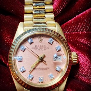 Reloj De Sñra Rolex De Oro Con Diamantes En La Esfera