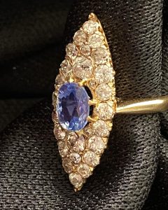 Anillo Oro Brillantes Zafiro