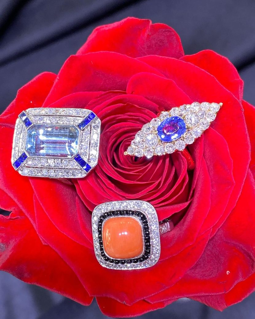 Anillos Platino Brillantes Coral Onix Zafiros Aguamarina Diferentes Estilos