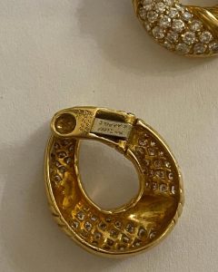 Clip Pendiente Oro Y Brillantes Van Cleef Arpels