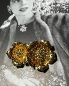 Broche Oro Con Esmeraldas Firmado Tiffany